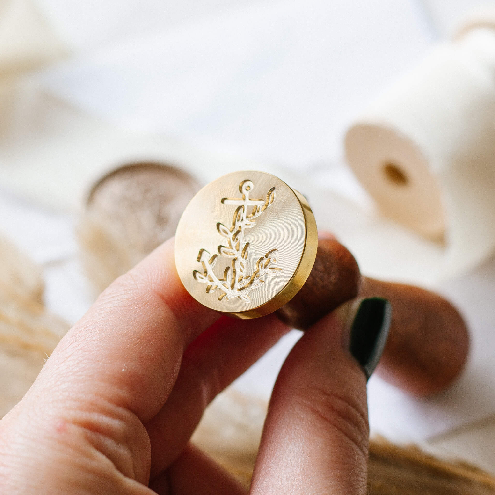 Siegelstempel Anker Ranken