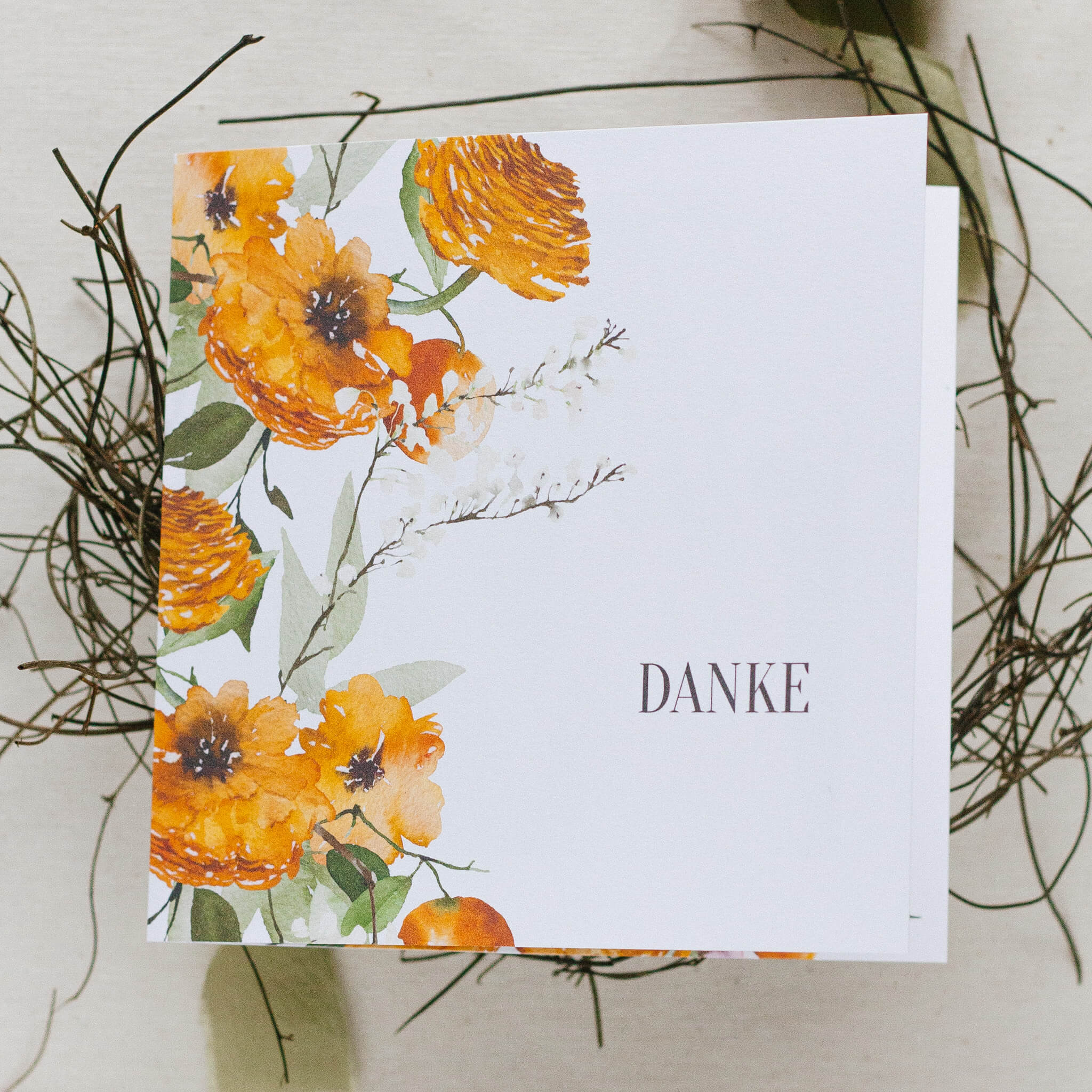 Dankkarte Mediterrane Hochzeit - Siegel Boutique Mestharm