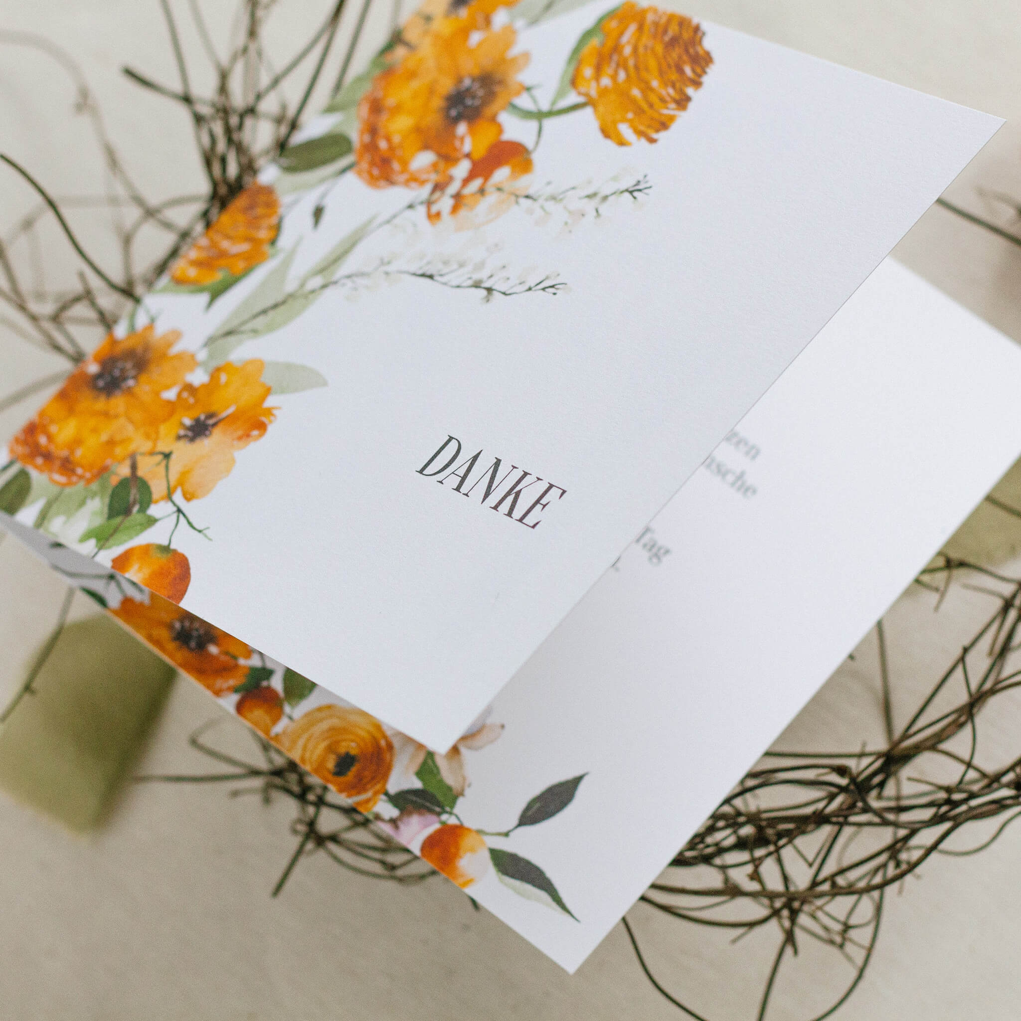 Dankkarte Mediterrane Hochzeit - Siegel Boutique Mestharm