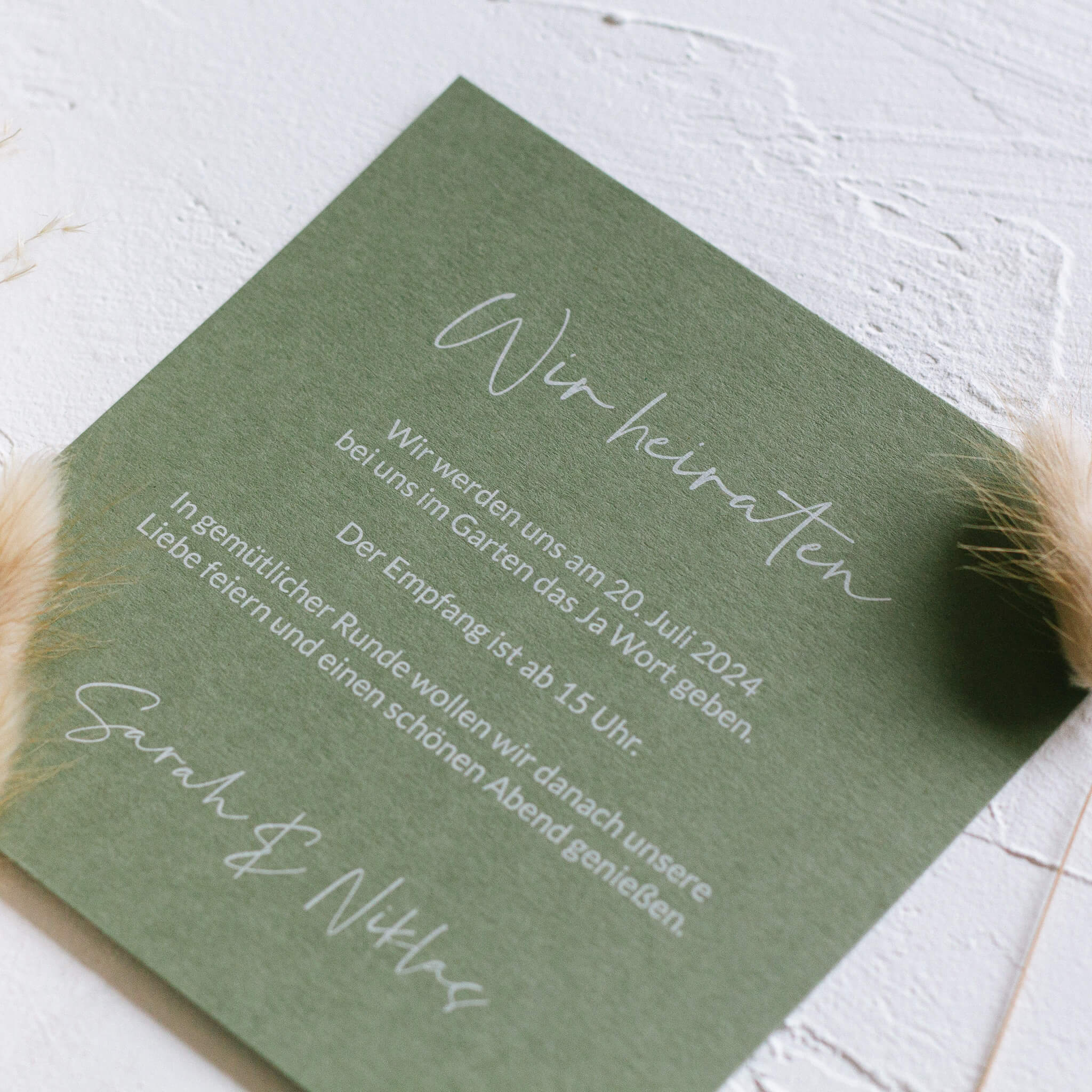 Einladung Hochzeit Simple Oliv - Siegel Boutique Mestharm