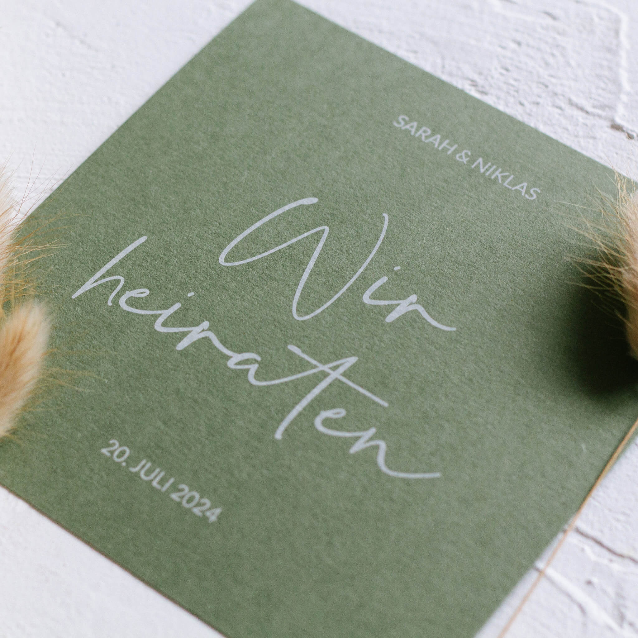 Einladung Hochzeit Simple Oliv - Siegel Boutique Mestharm