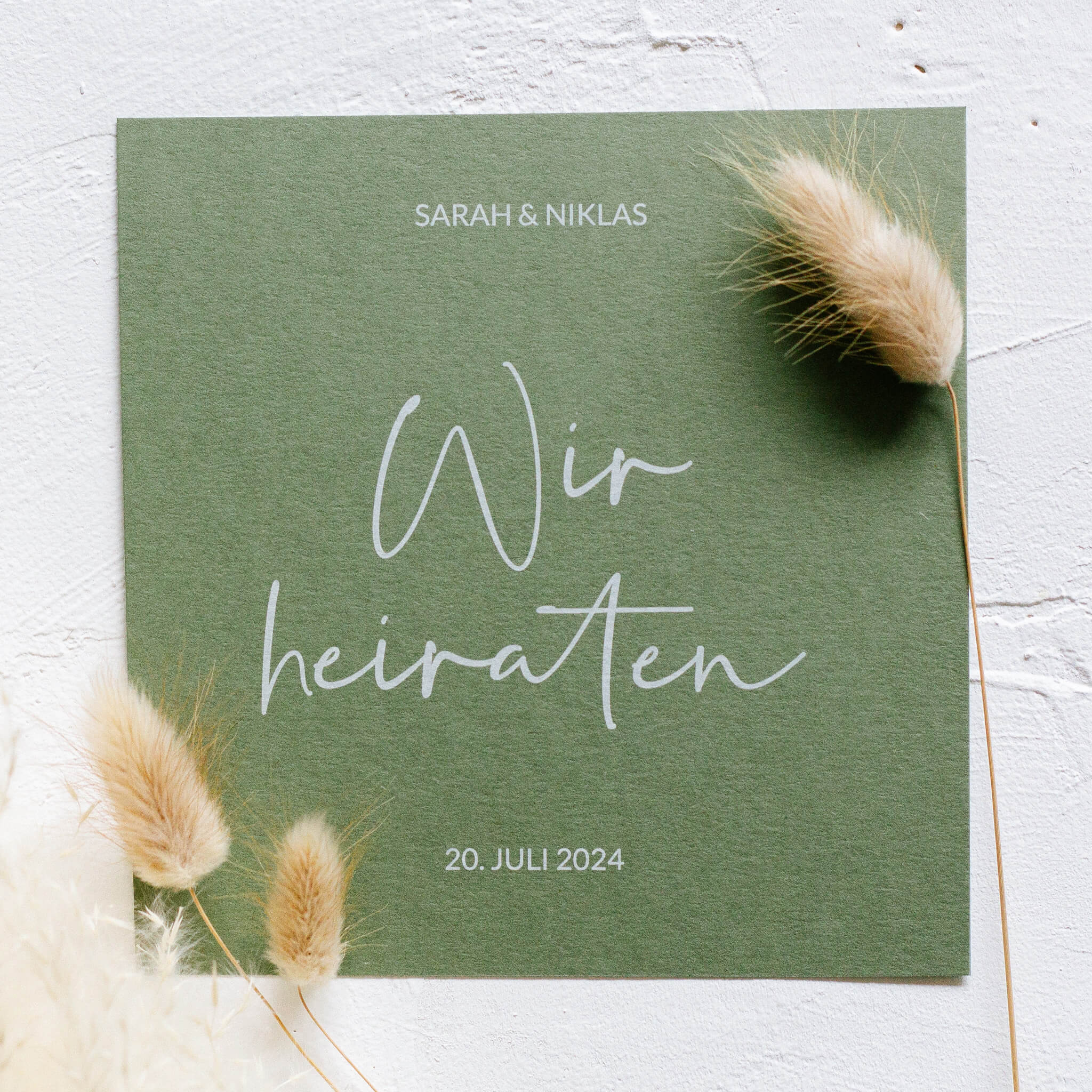 Einladung Hochzeit Simple Oliv - Siegel Boutique Mestharm