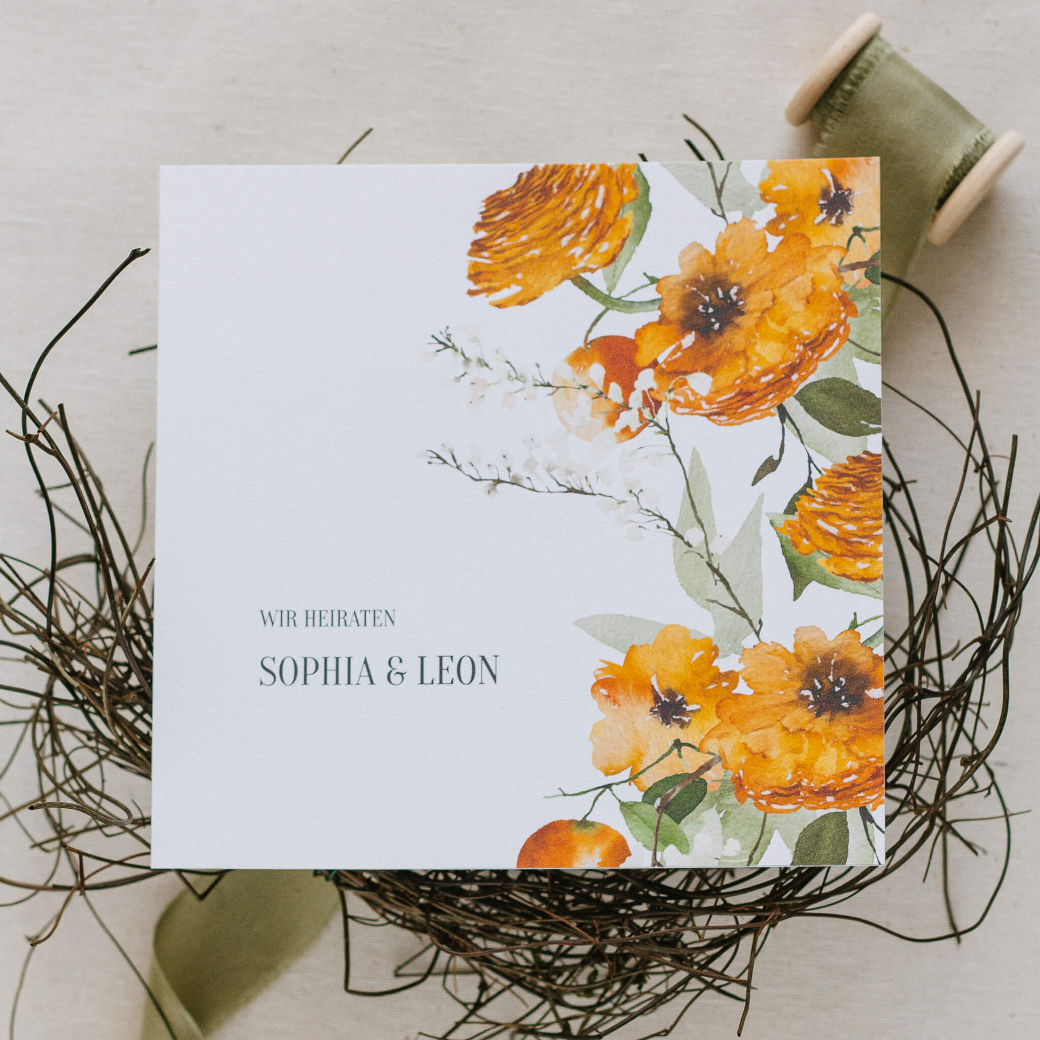 Einladung Mediterrane Hochzeit einfach - Siegel Boutique Mestharm