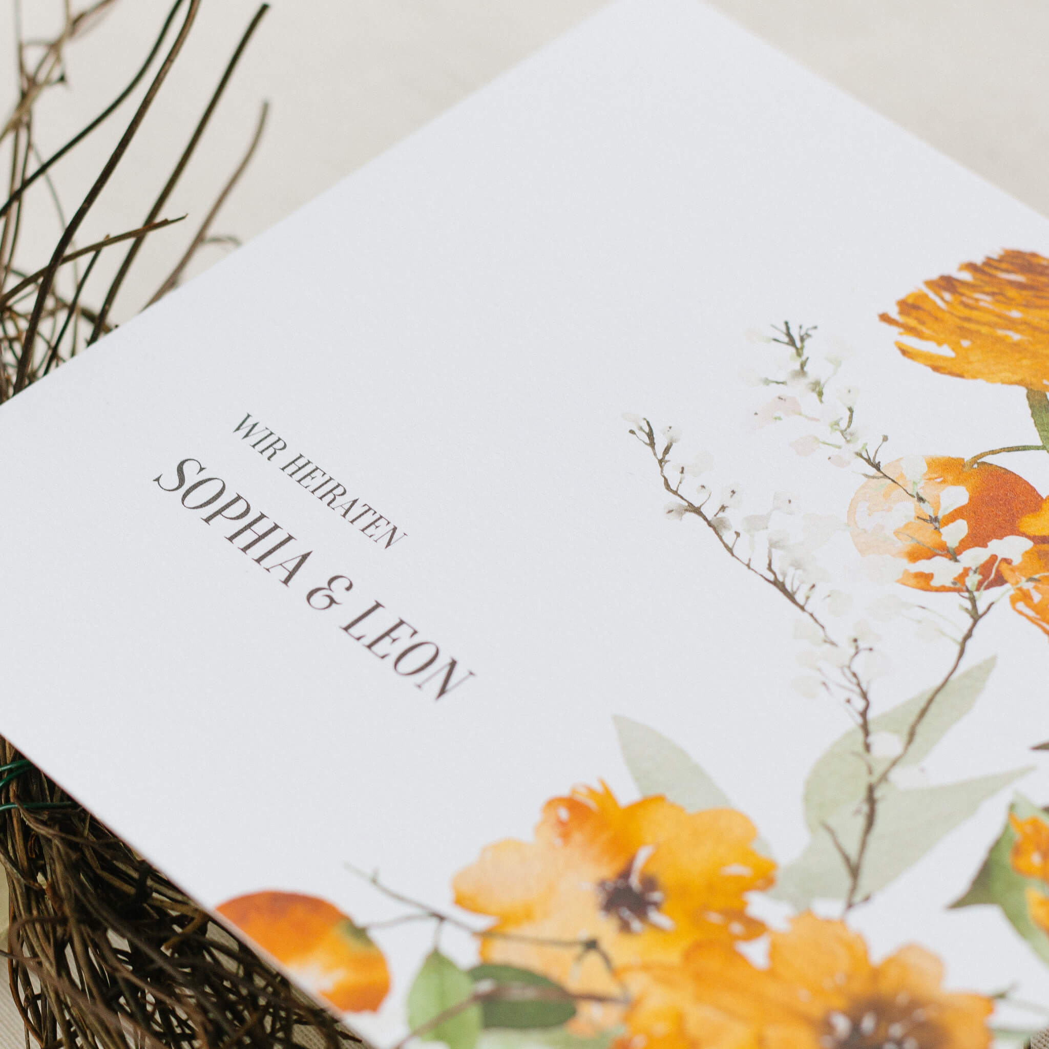 Einladung Mediterrane Hochzeit einfach - Siegel Boutique Mestharm