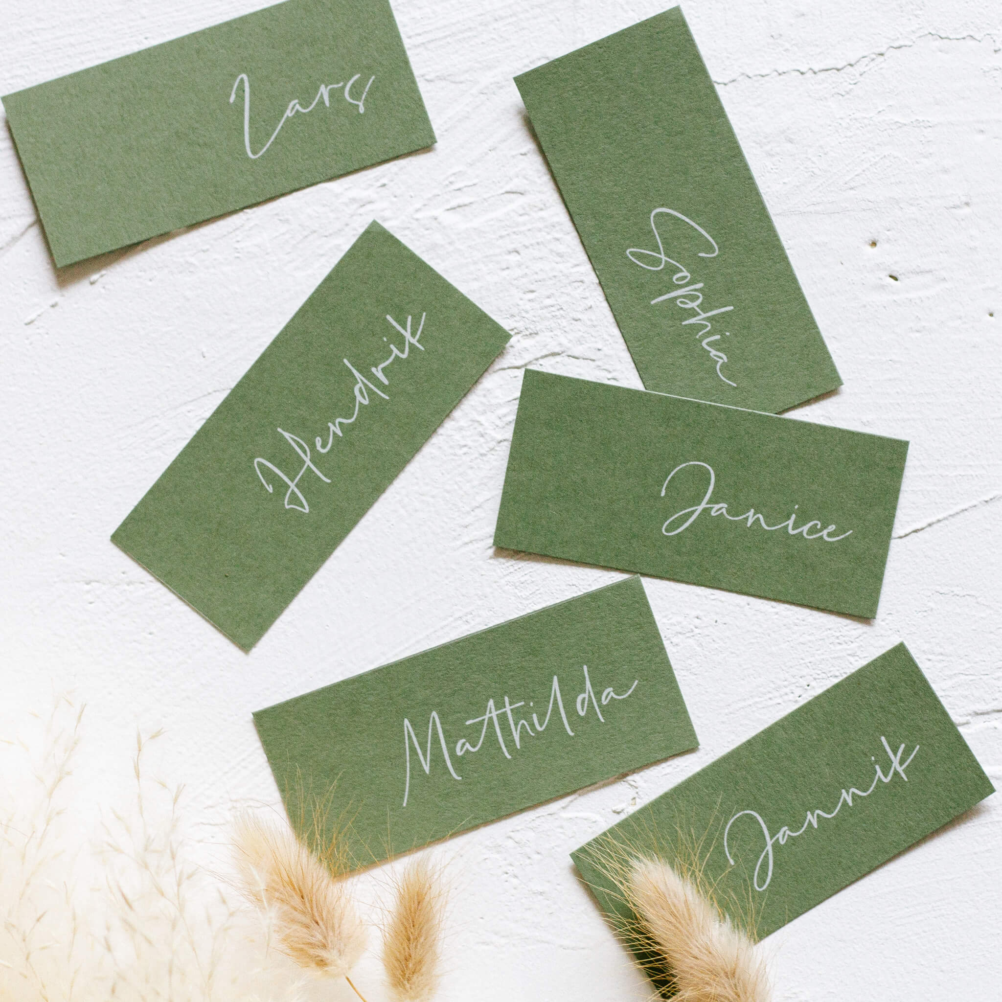 Namenskarten Hochzeit Simple Oliv - Siegel Boutique Mestharm