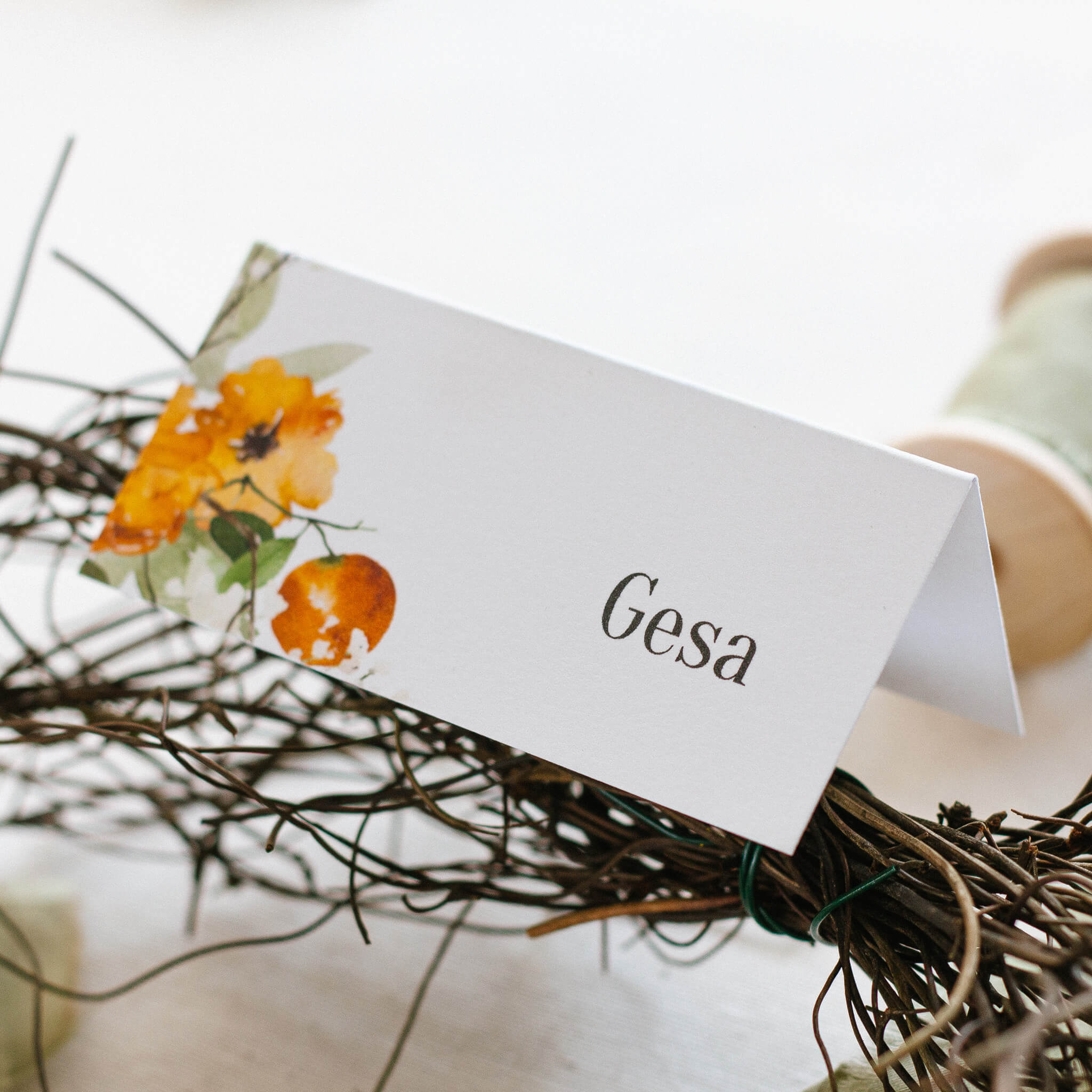 Namenskarten Mediterrane Hochzeit - Siegel Boutique Mestharm