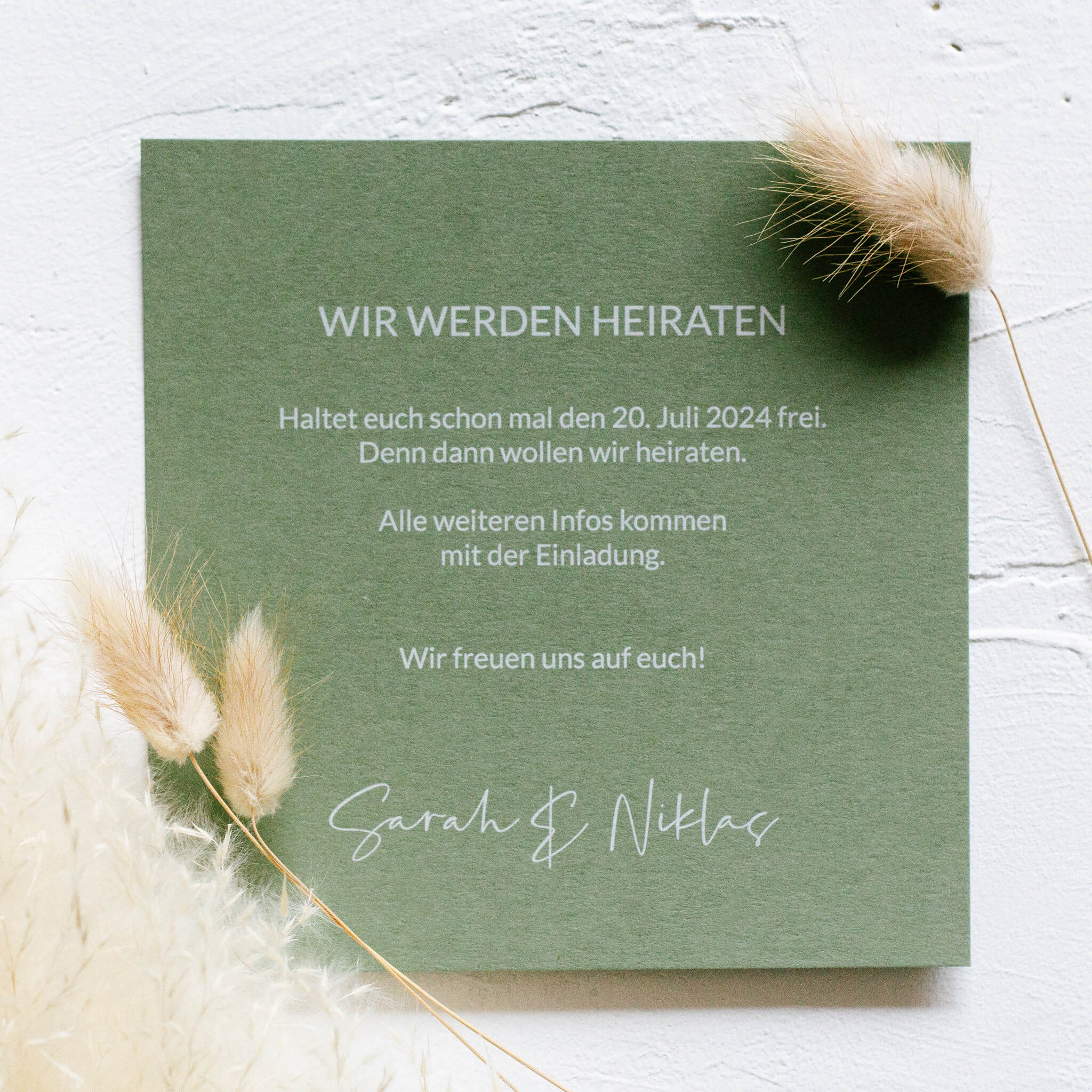 Save the Date Hochzeit Simple Oliv - Siegel Boutique Mestharm