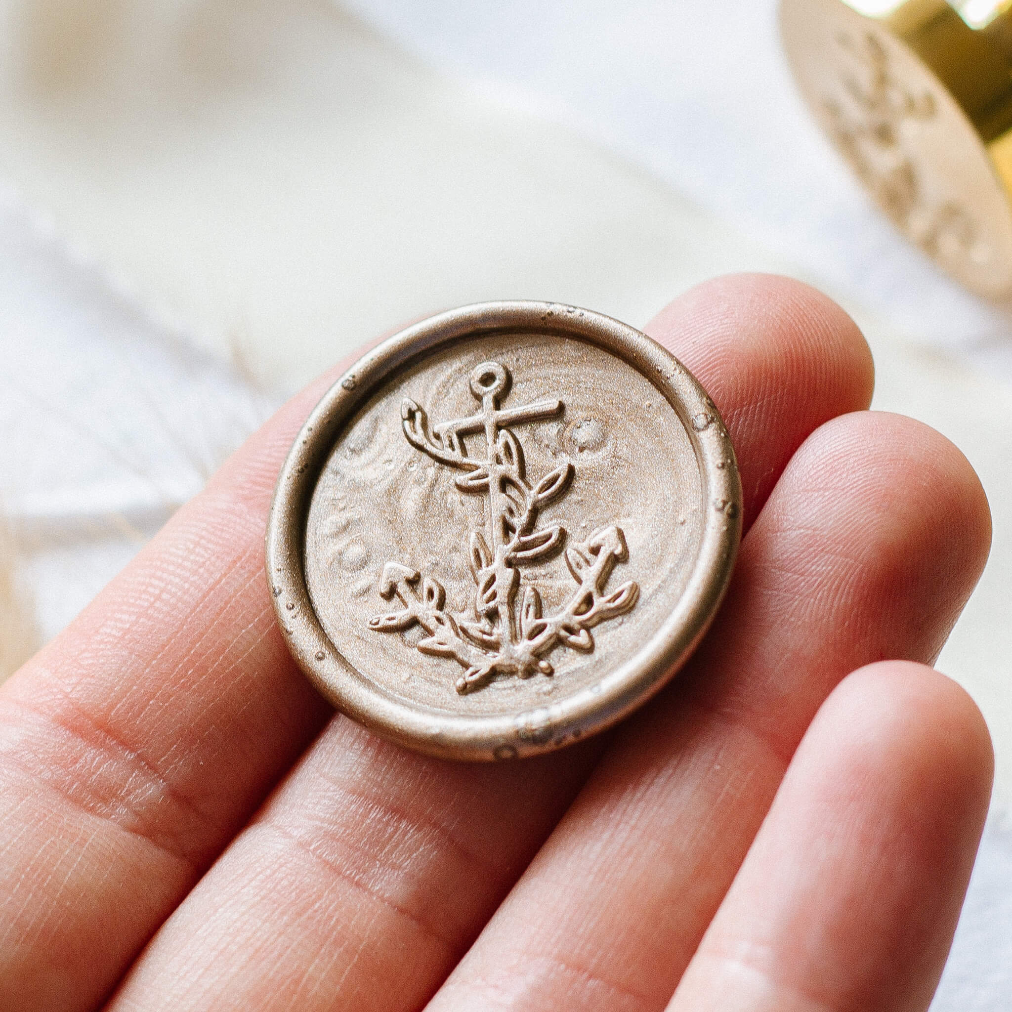 Siegelstempel Anker Ranken