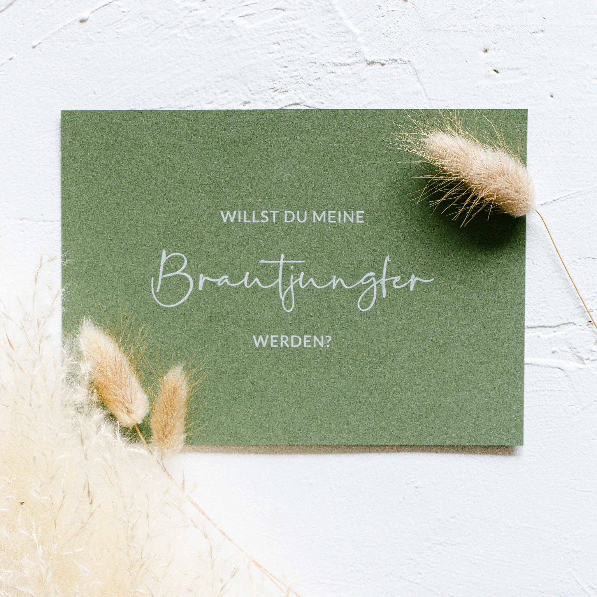 Brautjungfer Karte Simple Oliv - Siegel Boutique Mestharm