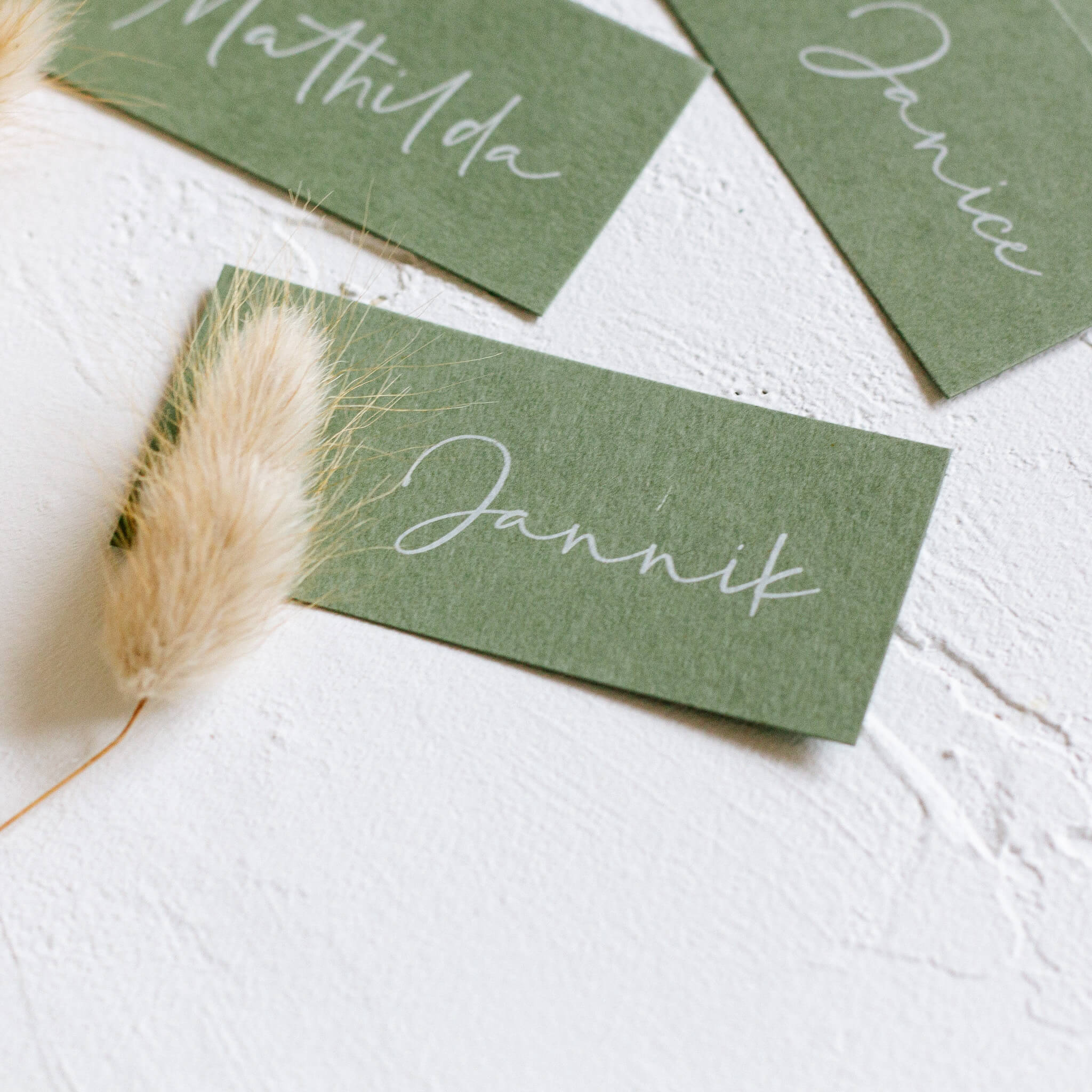 Namenskarten Hochzeit Simple Oliv - Siegel Boutique Mestharm