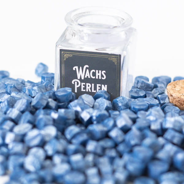Blau Metallic Wachs Perlen - Siegel Boutique Mestharm