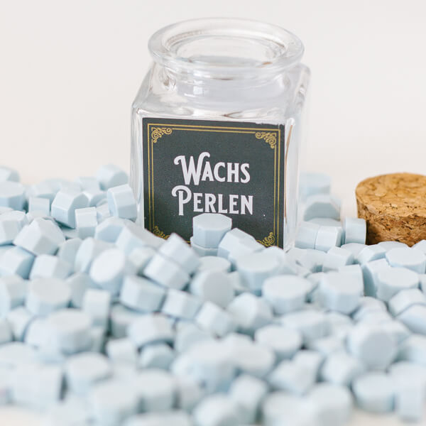 Hellblau Wachs Perlen - Siegel Boutique Mestharm